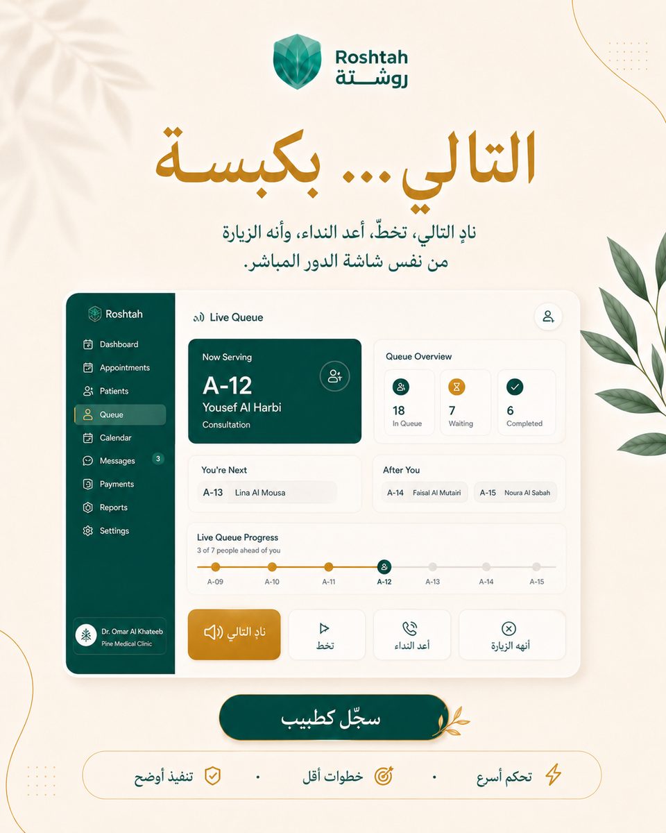 كيف تقلّل وقت الانتظار في عيادات مصر؟ نظام الدور الإلكتروني كيف تقلّل وقت الانتظار في عيادات مصر؟ نظام الدور الإلكتروني