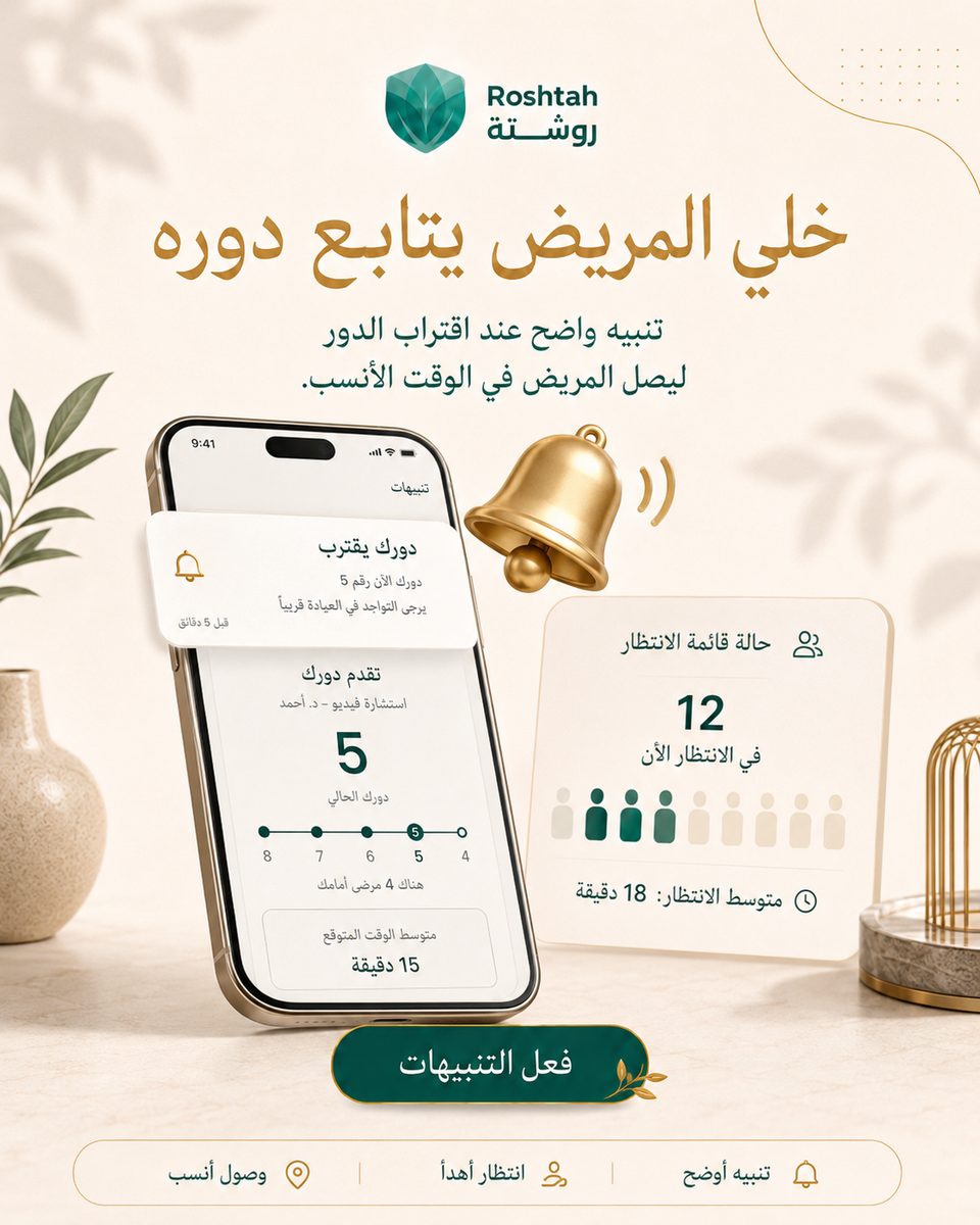 كيف تقلّل وقت الانتظار في العيادات؟ نظام الدور الإلكتروني